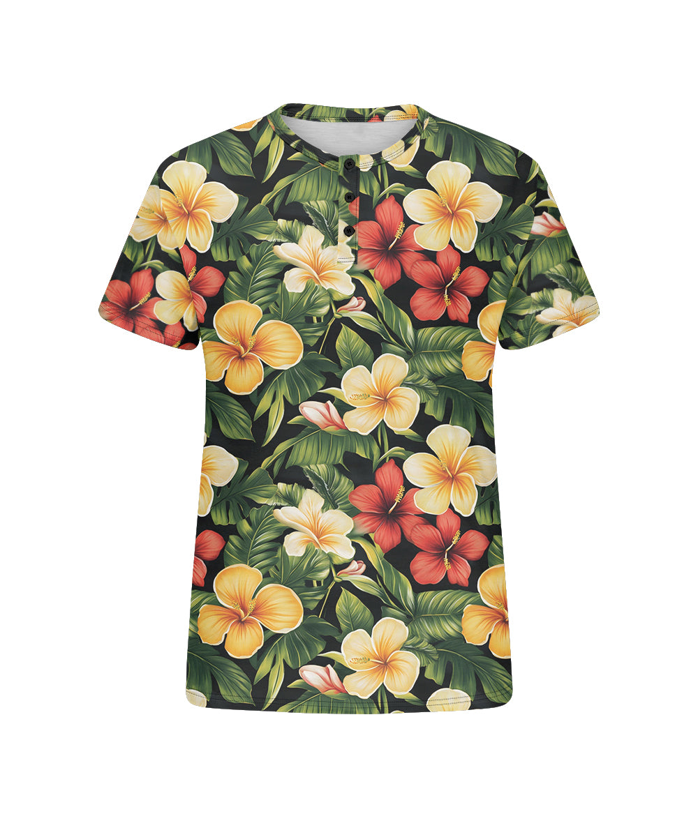 Big & Tall Red Yellow Hawaiian T-Shirt for big men view 4