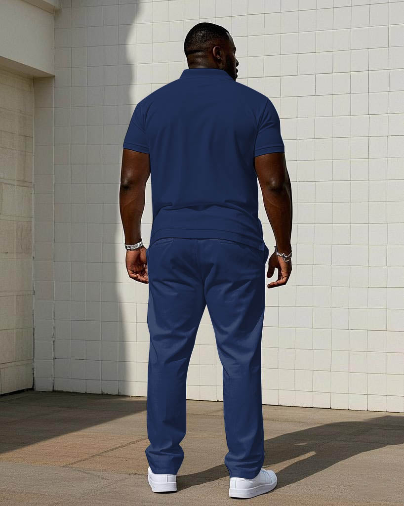 Big & Tall Graphic Polo Pants Set for big men view 4