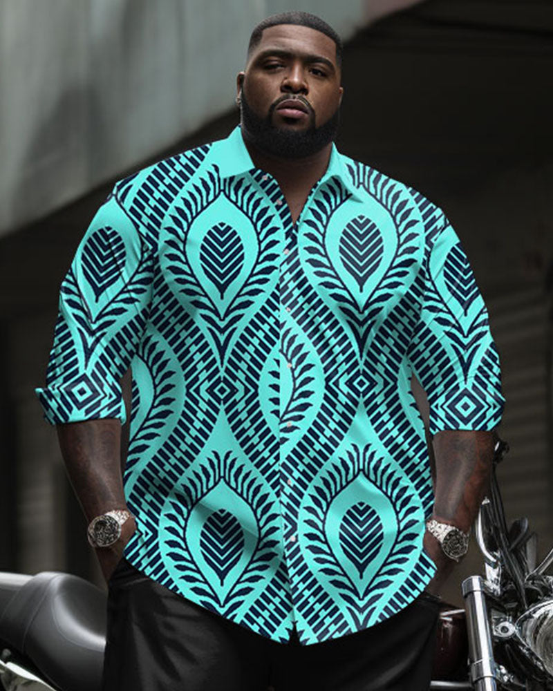 Big & Tall Business Casual T-Shirt Pants Set for big men view 2