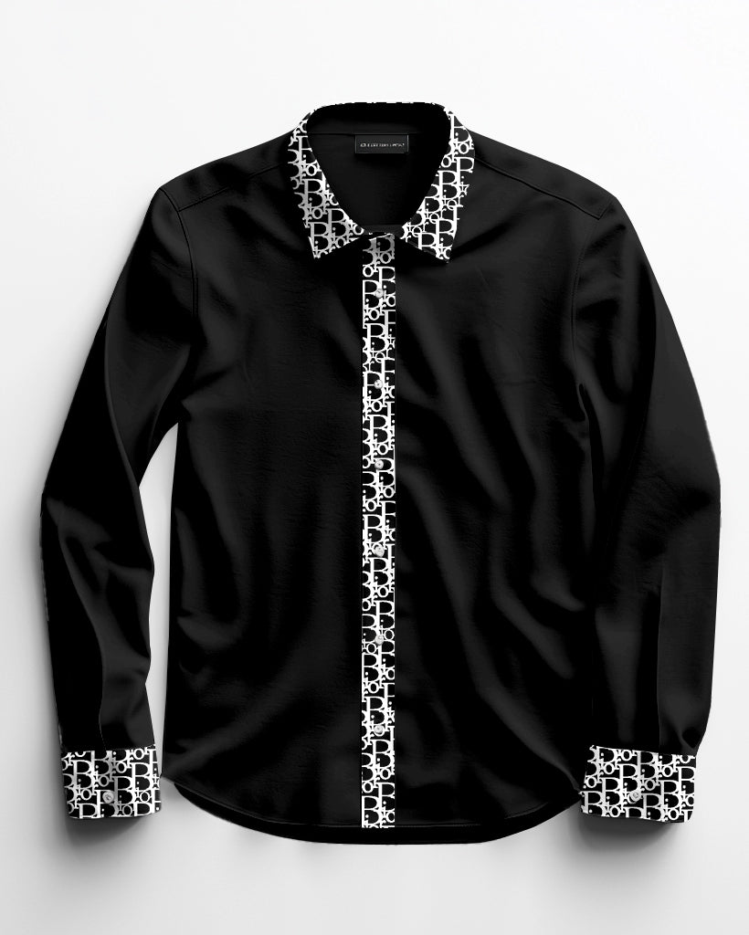 Big & Tall Patchwork Long Sleeve Shirt for big men view 6