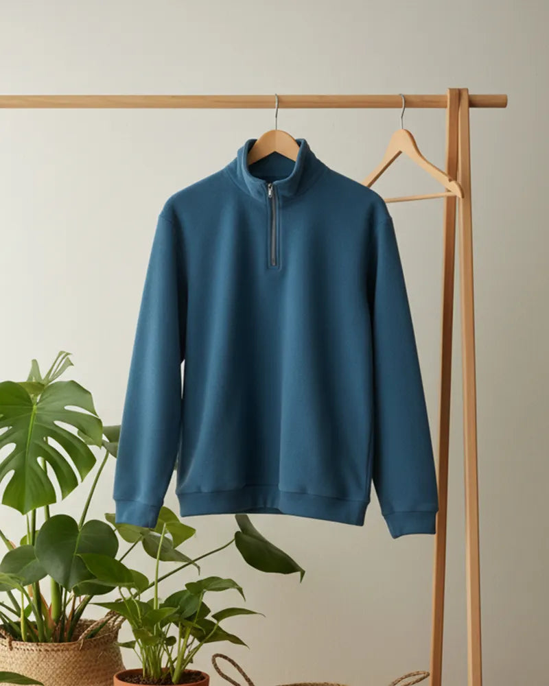 Big & Tall Blue Solid Color Polo Shirt for big men view 14