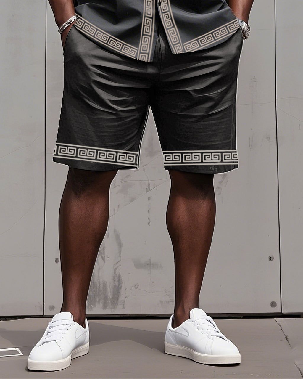 Big & Tall Colorblock T-Shirt Shorts Set for big men view 11