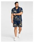 Big & Tall Graphic Polo Shorts Set for big men view 1