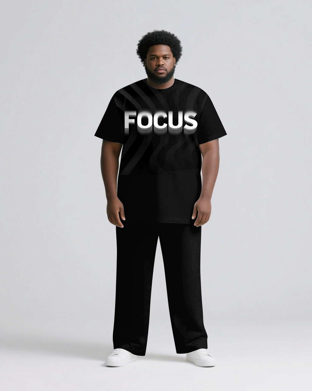 Big & Tall Streetwear T-Shirt Pants Set for big men view 1