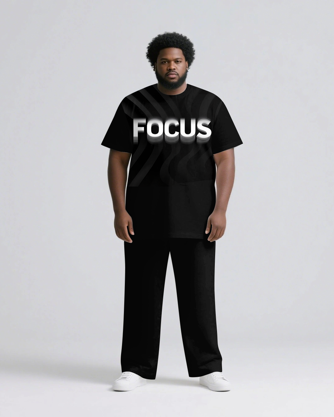Big & Tall Streetwear T-Shirt Pants Set for big men view 1