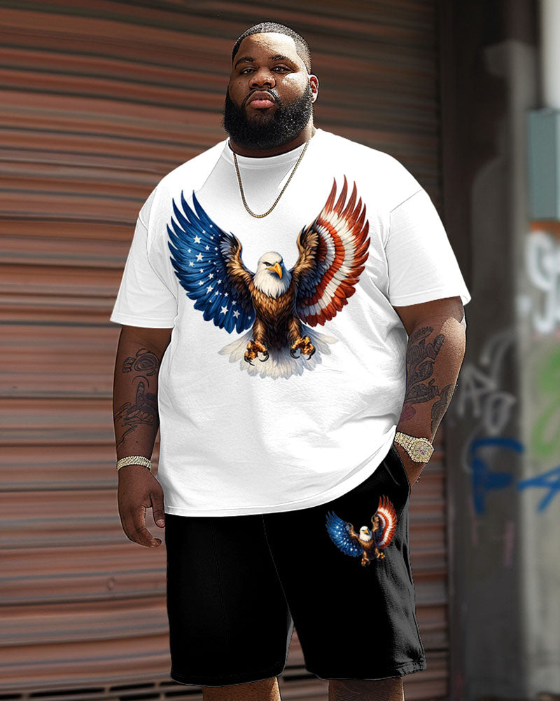 Big & Tall Graphic T-Shirt Shorts Set for big men view 1