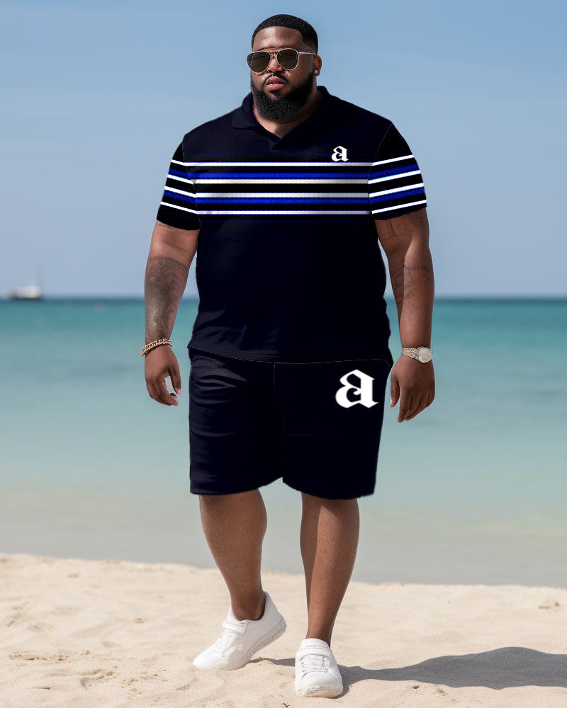 Big & Tall Striped Graphic Jeans for big men view 1
