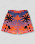 Big & Tall Hawaiian Graphic Athletic Shorts for big men