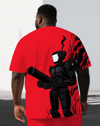 Big & Tall Graphic T-Shirt Shorts Set for big men view 2