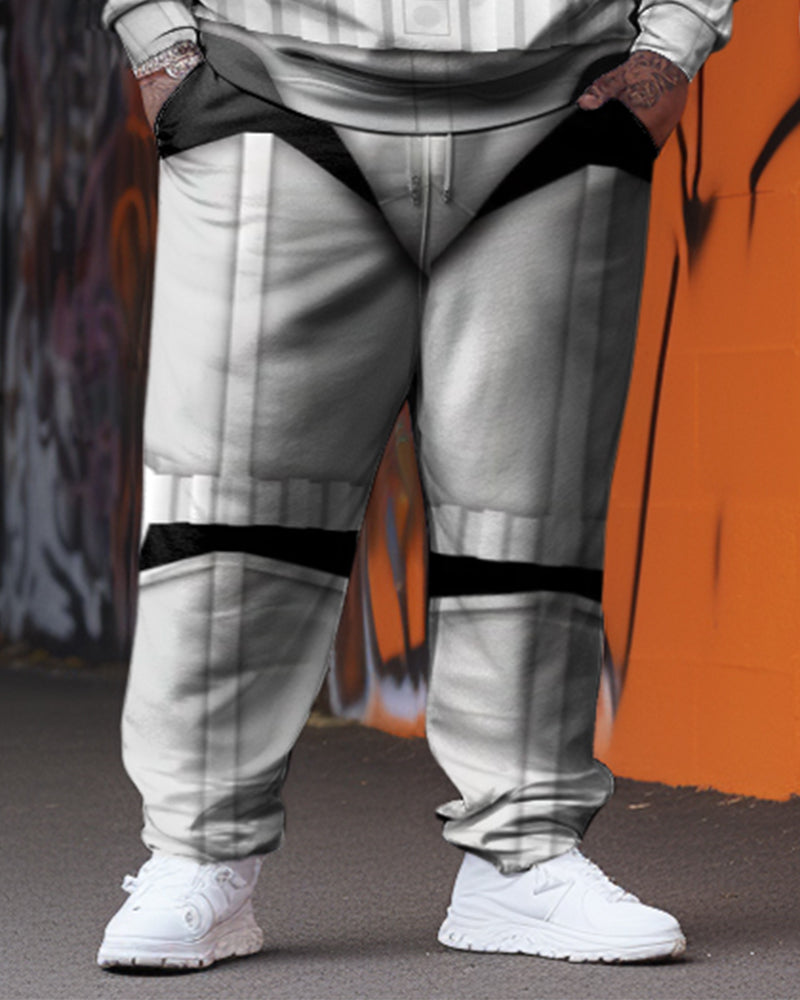 Big & Tall Streetwear Hoodie Sweatpants Set for big men view 3
