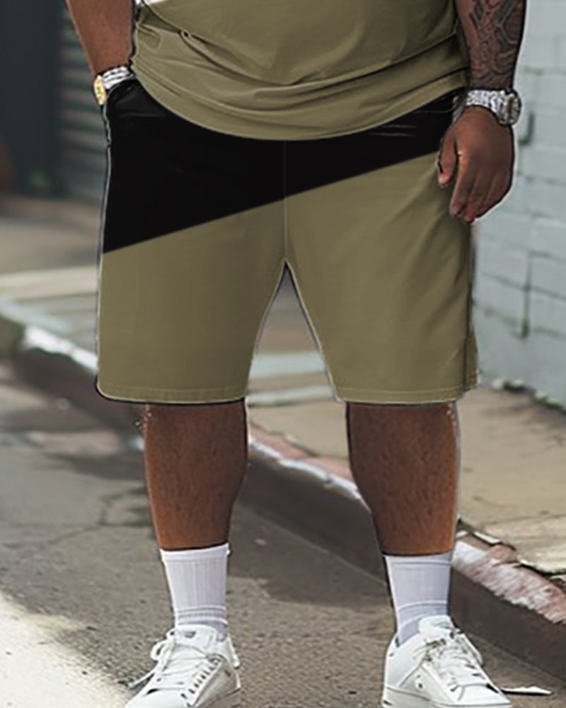 Big & Tall Colorblock T-Shirt Shorts Set for big men view 3