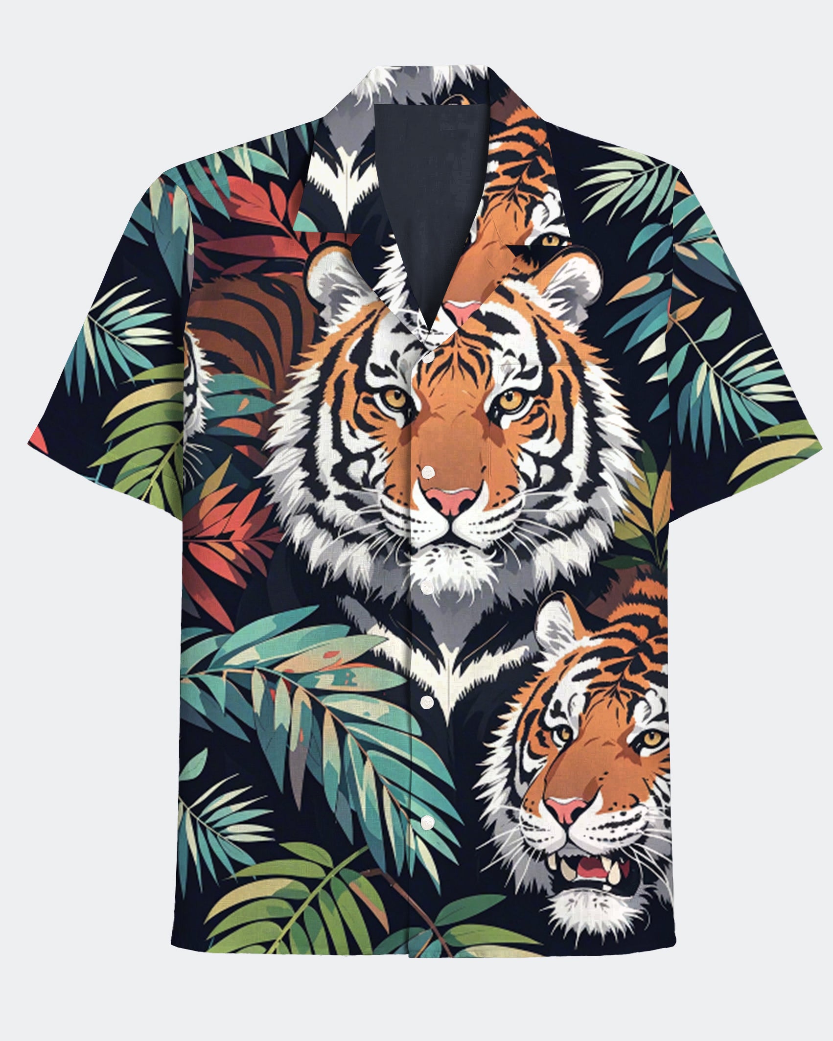 Big & Tall Hawaiian Tropical Short Sleeve Shirt for big men view 2