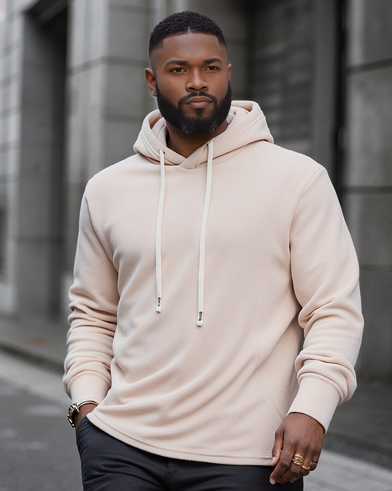 Big & Tall Solid Color Athletic Hoodie for big men view 3