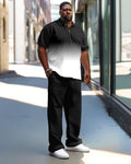 Big & Tall Gradient Business Casual Polo Pants Set for big men view 1