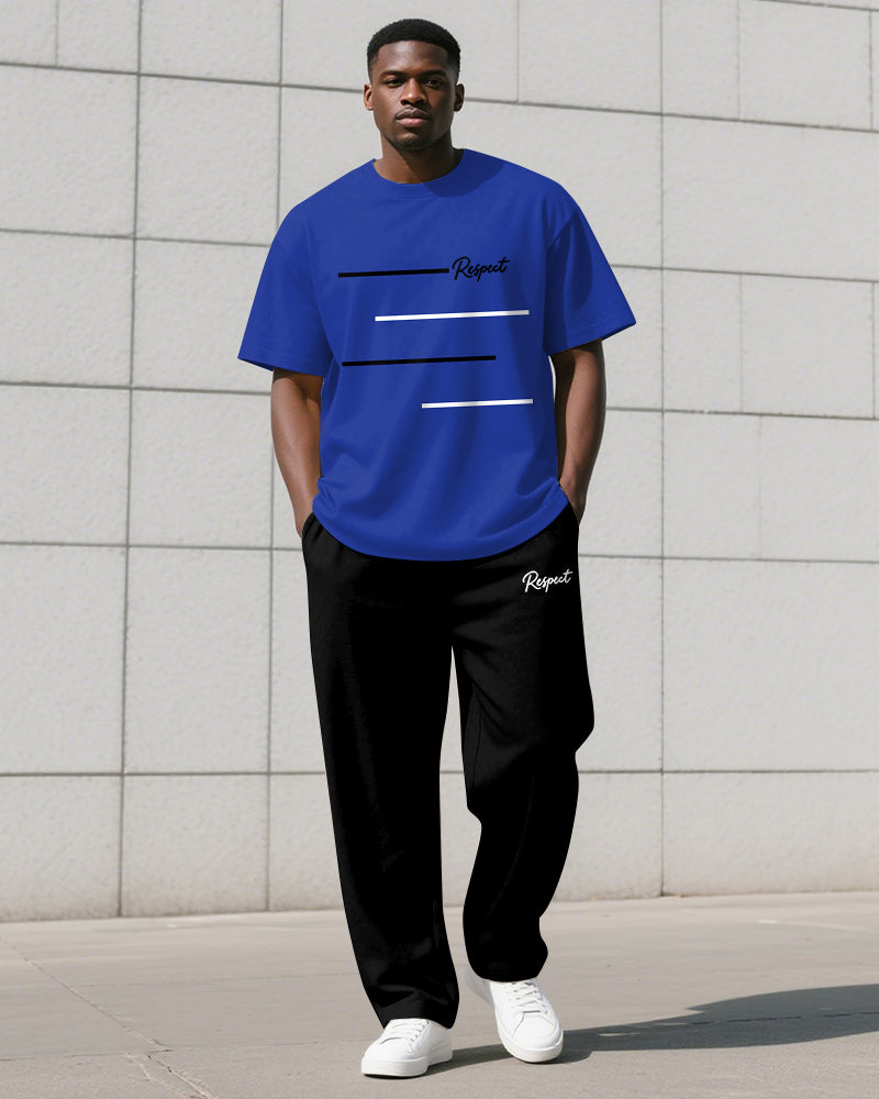 Big & Tall Graphic T-Shirt Pants Set for big men view 5