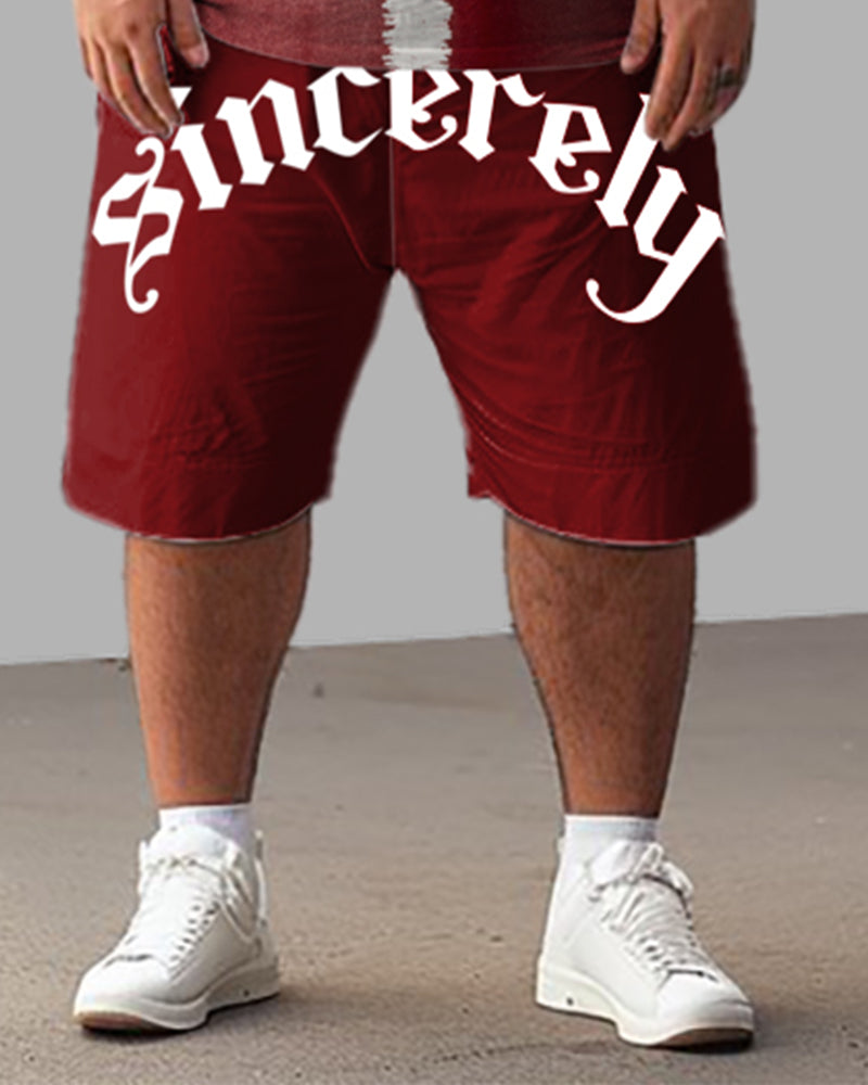 Big & Tall Graphic T-Shirt Shorts Set for big men view 3