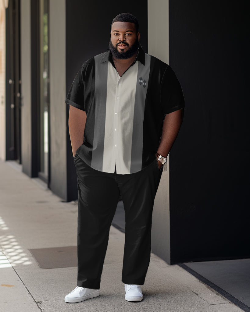 Big & Tall Colorblock T-Shirt Pants Set for big men view 1