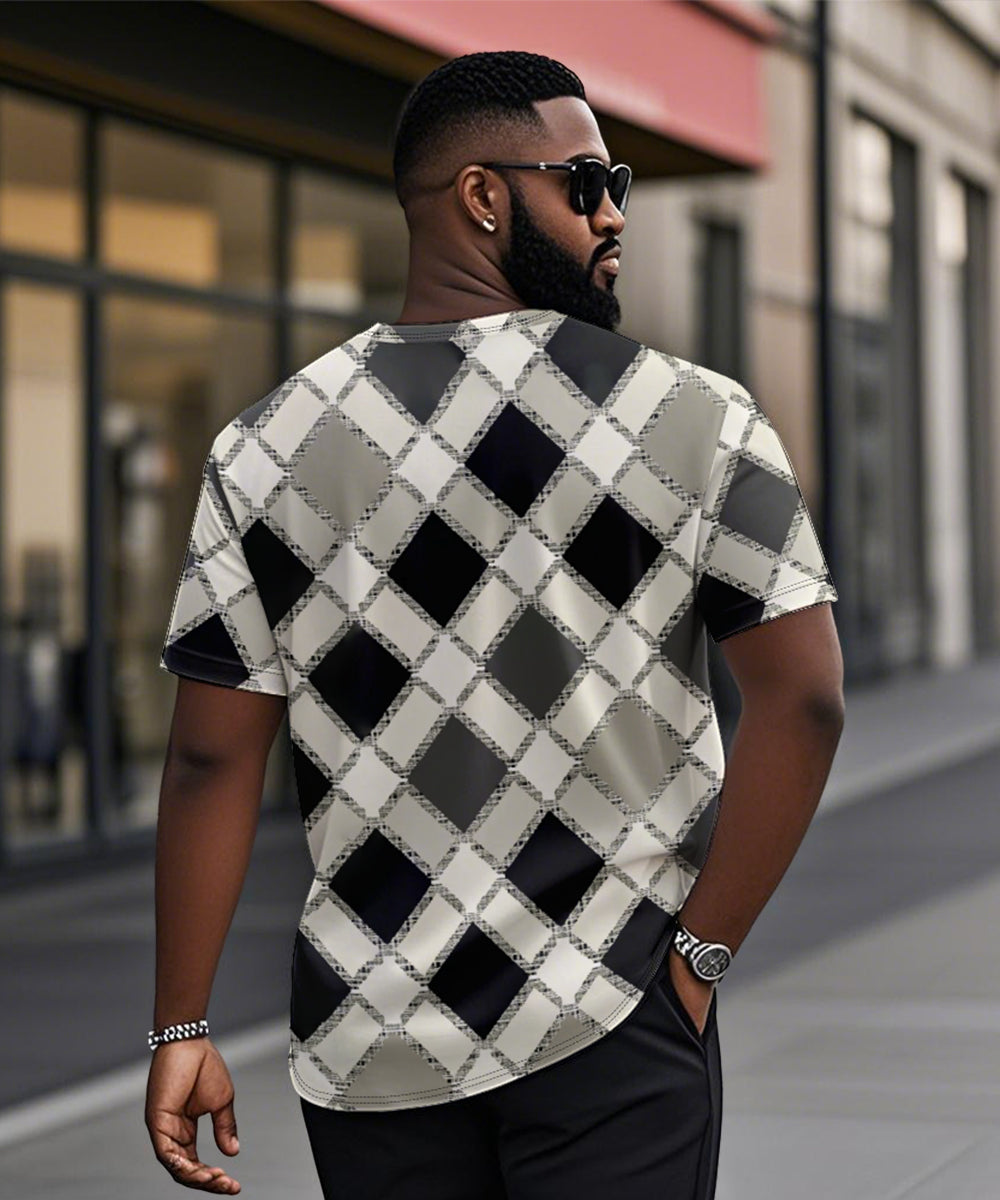 Big & Tall Geometric Graphic T-Shirt for big men view 2