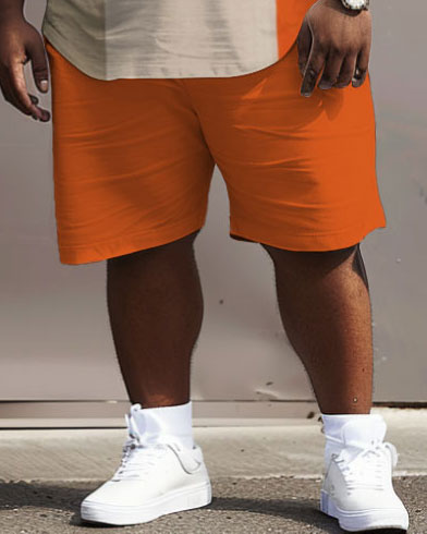 Big & Tall Colorblock T-Shirt Shorts Set for big men view 4