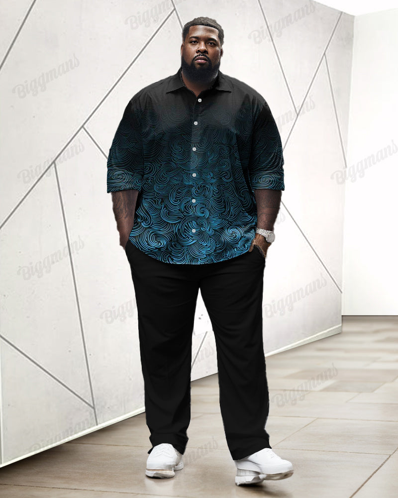 Big & Tall Gradient Graphic Two-piece Set for big men view 1