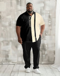 Big & Tall Colorblock Graphic Polo Pants Set for big men view 1