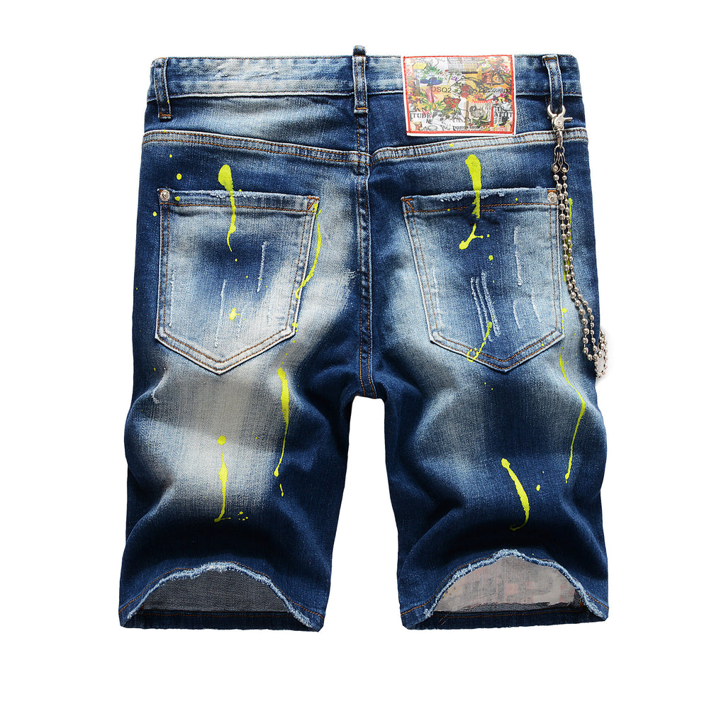 Big & Tall Denim Graffiti Splash Ink Jeans for big men view 3