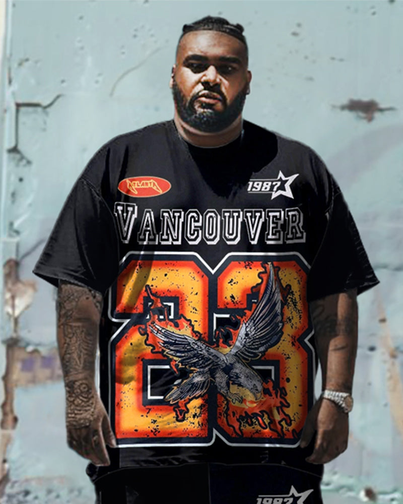 Big & Tall Graphic T-Shirt Shorts Set for big men view 3