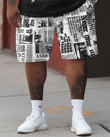 Big & Tall Gradient T-Shirt Shorts Set for big men view 3