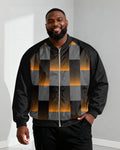 Big & Tall Black Geometric Graphic Men's Clothing for big men view 1