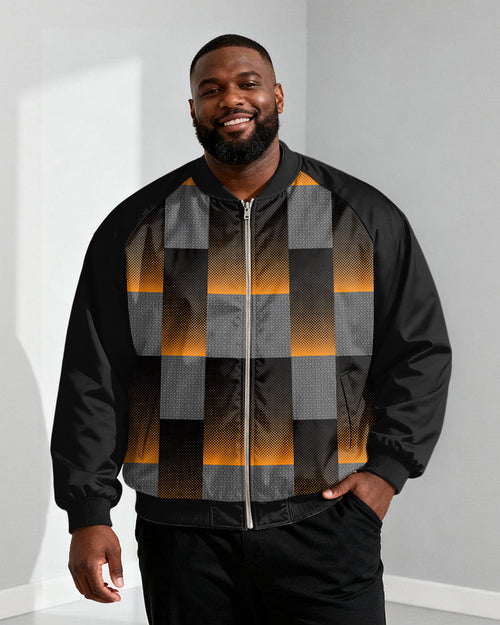 Big & Tall Black Geometric Graphic Men's Clothing for big men view 1