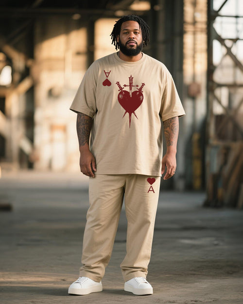 Big & Tall Graffiti T-Shirt Pants Set for big men view 1