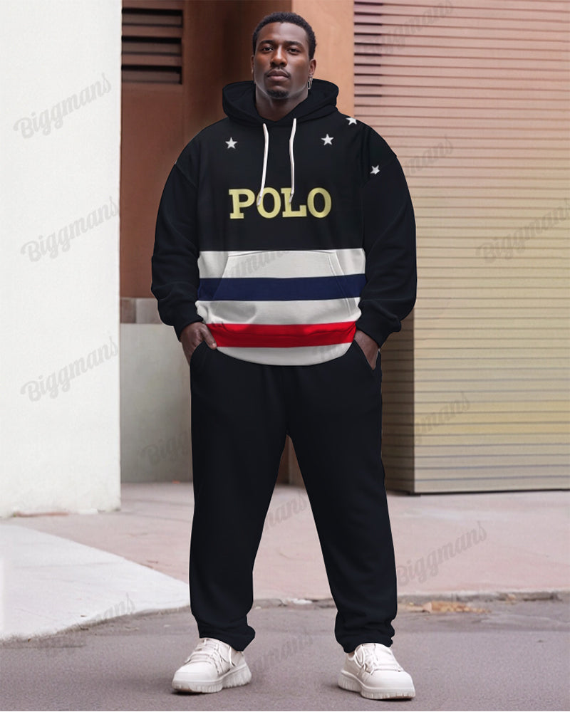 Big & Tall Colorblock Hoodie Sweatpants Set for big men view 1
