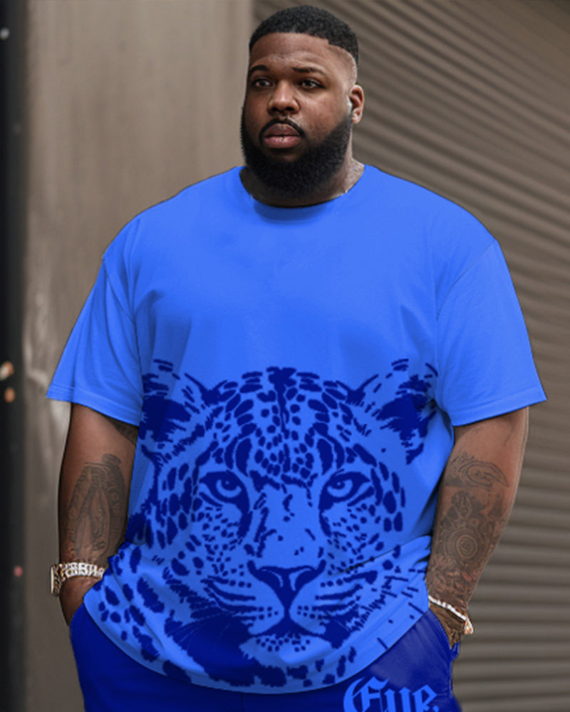 Big & Tall Graphic T-Shirt Shorts Set for big men view 2
