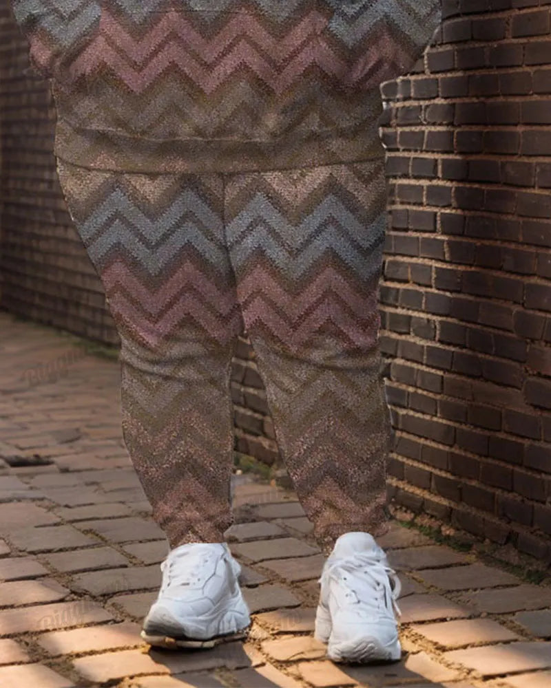 Big & Tall Graphic Streetwear Hoodie Sweatpants Set for big men view 3