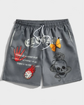 Big & Tall Graphic Athletic T-Shirt Shorts Set for big men