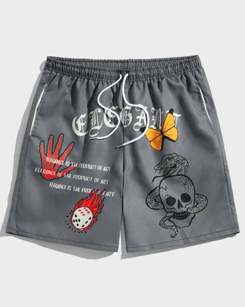 Big & Tall Graphic Athletic T-Shirt Shorts Set for big men