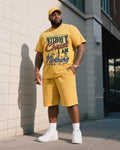 Big & Tall Graphic T-Shirt Shorts Set for big men view 1