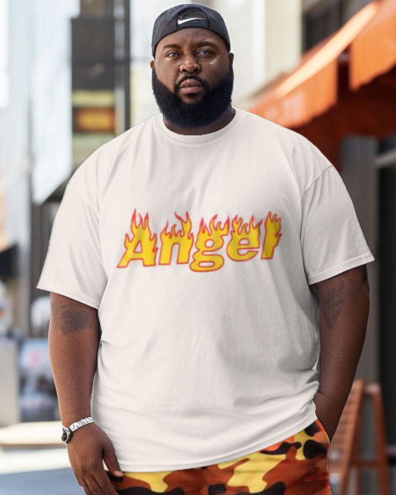 Big & Tall Colorblock Graffiti Two-piece Set for big men view 2