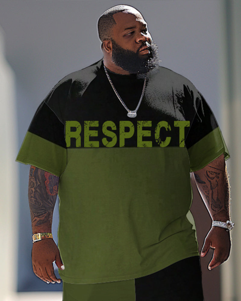 Big & Tall Graphic T-Shirt Pants Set for big men view 2