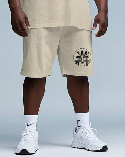 Big & Tall Streetwear T-Shirt Shorts Set for big men view 3