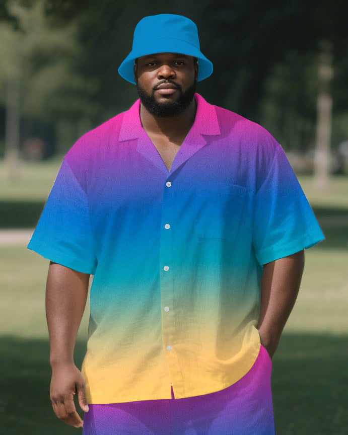 Big & Tall Gradient Shirt Pants Set for big men view 2