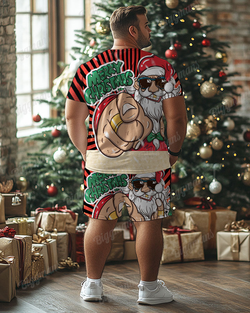 Big & Tall Streetwear T-Shirt Shorts Set for big men view 2