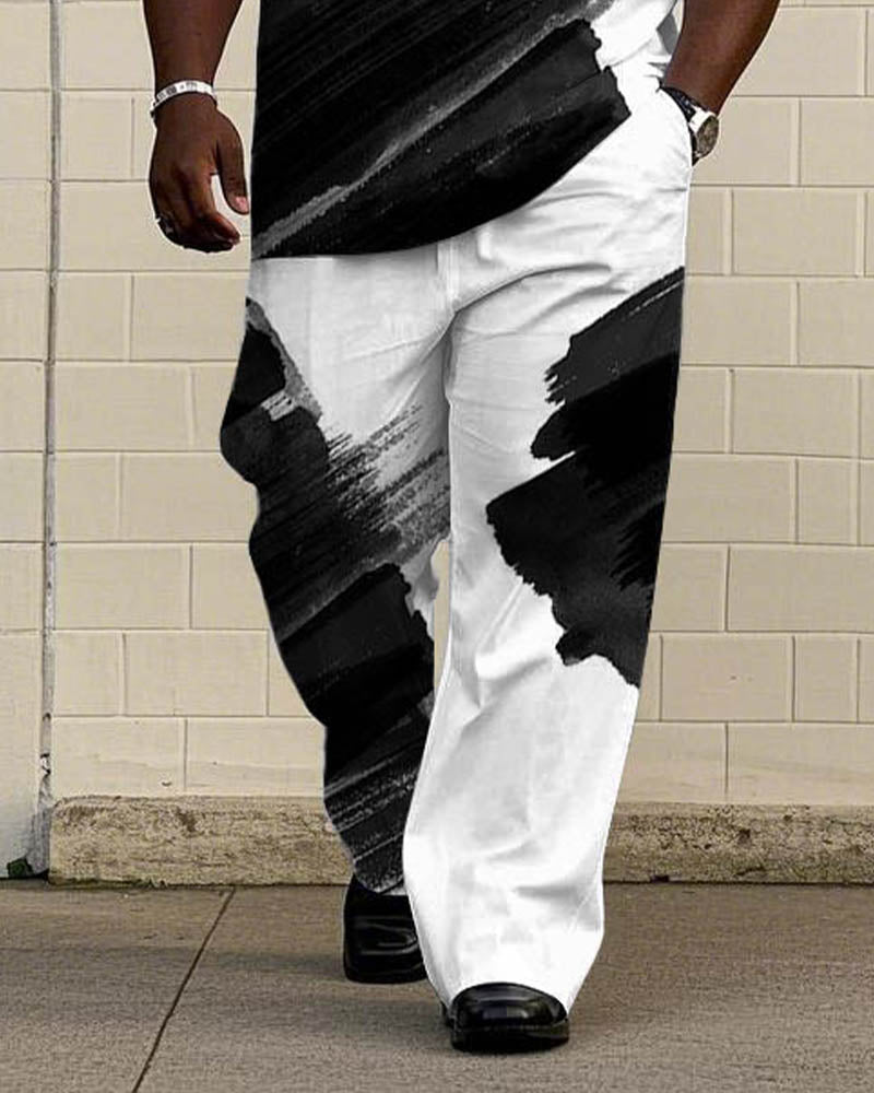 Big & Tall Streetwear T-Shirt Pants Set for big men view 3