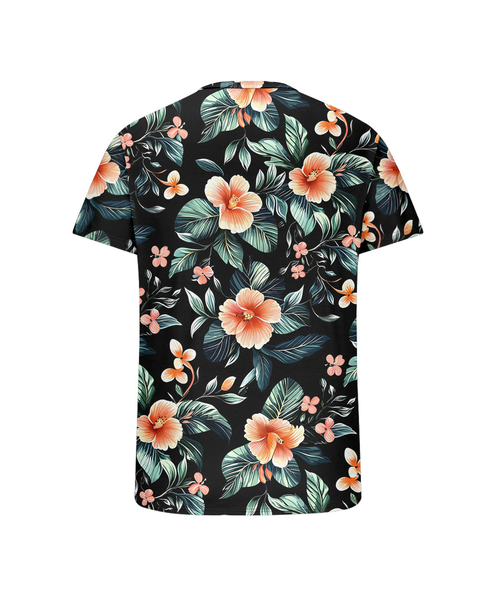 Big & Tall Hawaiian Graphic Floral T-Shirt for big men view 5
