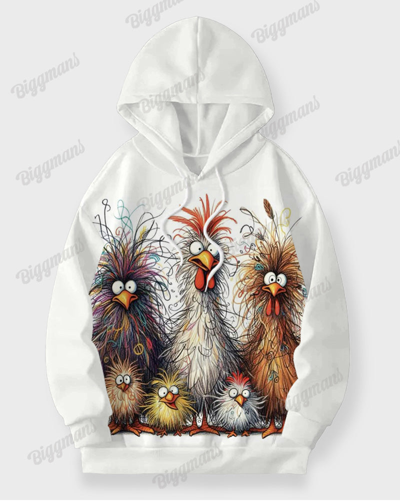 Big & Tall White Graphic Hoodie Sweatpants Set for big men view 3