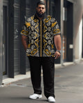 Big & Tall Yellow Geometric Business Casual Jeans for big men view 1