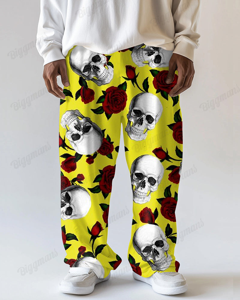Big & Tall Graphic Skull Pants for big men