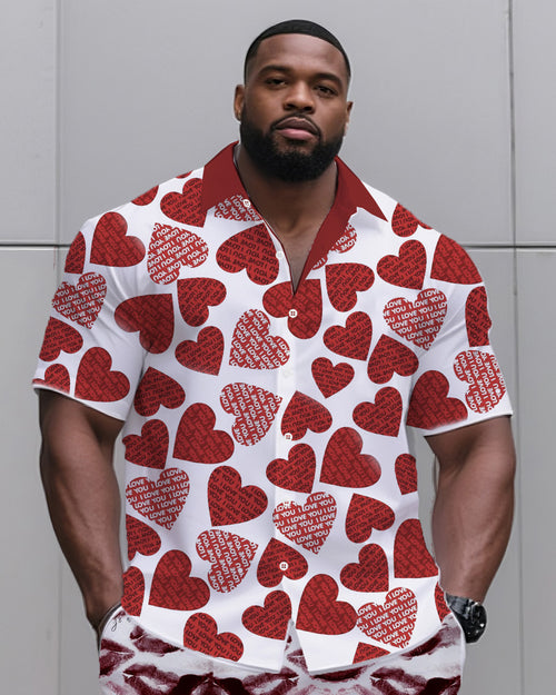 Big & Tall Graphic T-Shirt Shorts Set for big men view 2