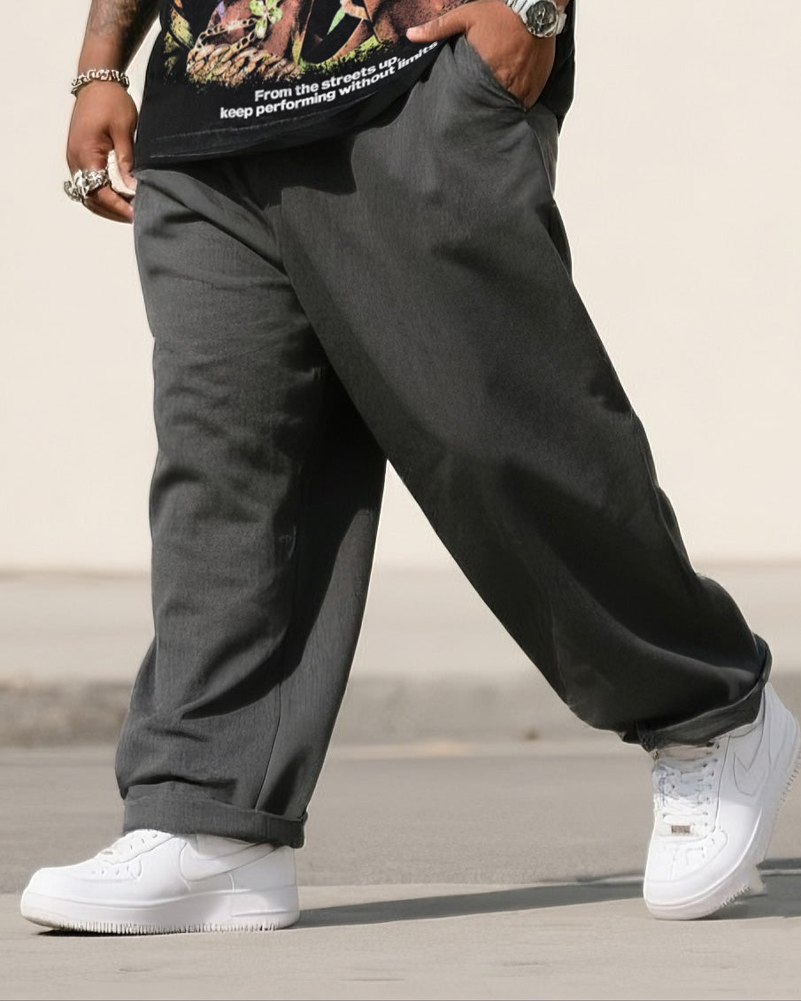 Big & Tall Streetwear T-Shirt Pants Set for big men view 3