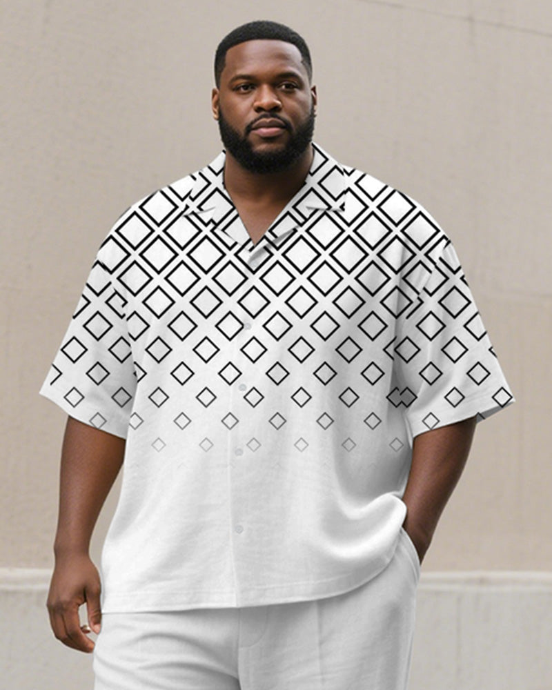Big & Tall Gradient Graphic T-Shirt Pants Set for big men view 2